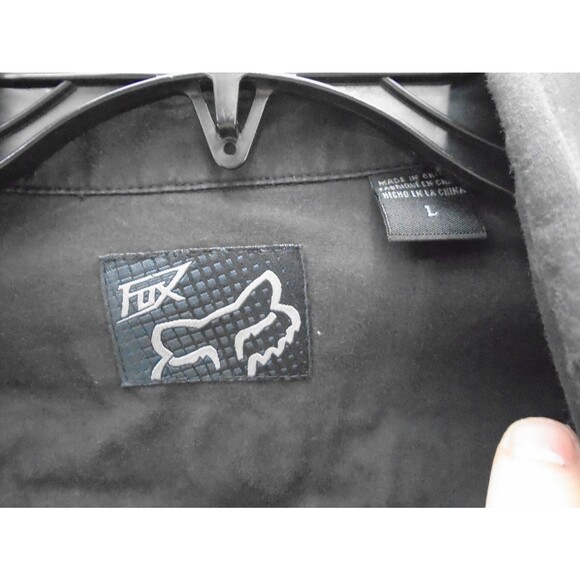 Fox Racing Y2K Western Yoke Embroidered Shirt Mens Size L Black Pearl Snap - Picture 3 of 14